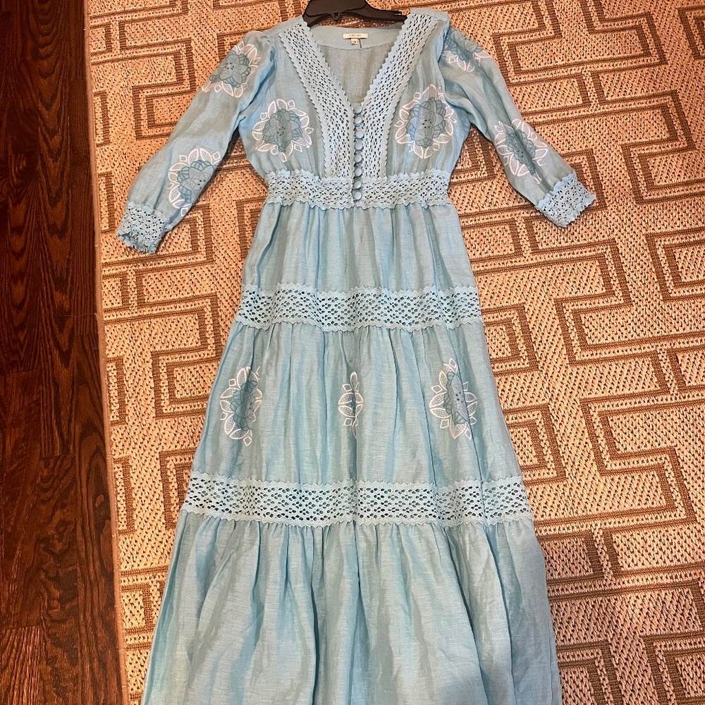 Tyler Böe aqua linen dress